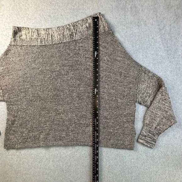 Free People Alana Off The Shoulder Knit Sweater Gray Casual Relaxed Womens M - Picture 7 of 11
